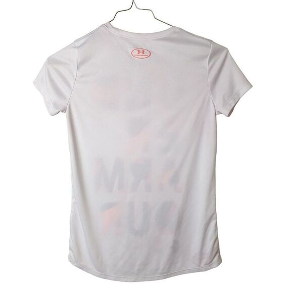 Under Armour Girls Lg UA Heatgear Hybrid 2.0 Big Logo Loose Graphic Tee L NWOT - Picture 2 of 4